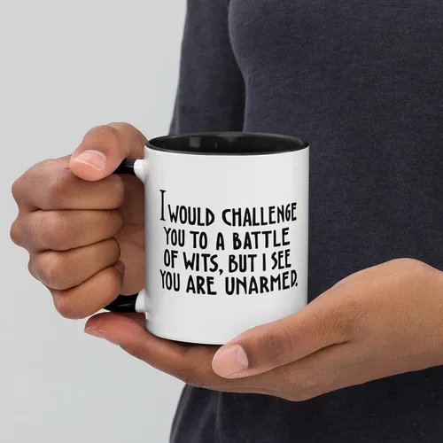 Miniatura 4 de Mary Engelbreit Taza de café divertida, taza de la batalla de ingenios, taza sarcástica con frase, bonita y novedosa, taza de café divertida, regalo