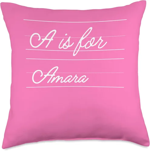 Name Amara Classroom Daughter Custom School Kids Almohada personalizada A is for Amara Name Student Kindergarten, 18 x 18 pulgadas, multicolor