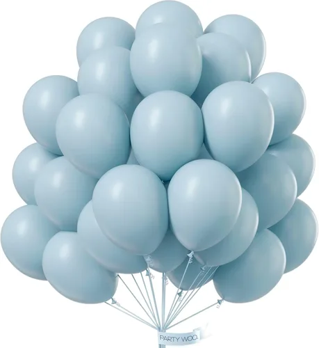 Miniatura 151 de PartyWoo Globos de color azul pizarra, 100 unidades, diferentes tamaños, paquete de 18, 12, 10, 5 pulgadas, azul marino, azul polvoriento, bohemio