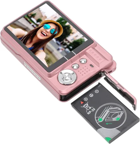 Miniatura 8 de Cámara digital, cámaras 4K para fotografía, cámara compacta con zoom digital 8X, pantalla grande 2.7, cámara de vlogging 4K para fotografía de Rosado