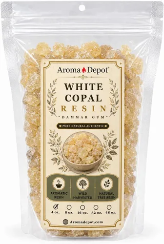 4 oz de savia de árbol de copal blanco conocida como incienso de goma de dammar I Incienso de goma de savia de árbol de Copal Blanco