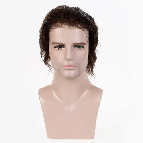 Miniatura 11 de Amiable toupee para hombres 0.001 in ultra suave piel fina para hombre, pieza de cabello humano real para hombres, sistema de reemplazo de cabello