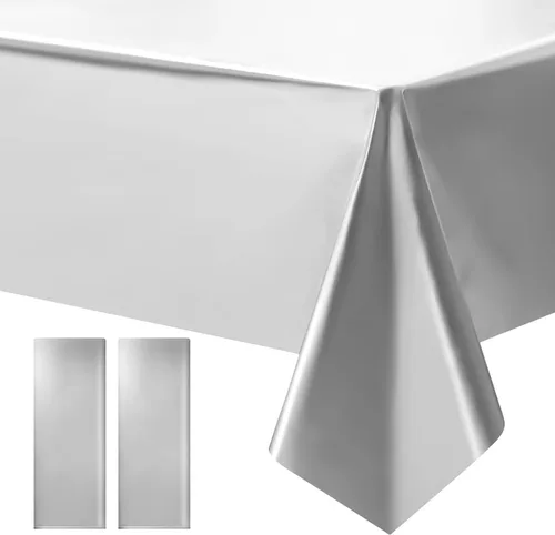 Miniatura 21 de Just Shimmer 2 piezas Mantel de Plástico Oro Rosa - Impresionante Acabado Mate Metálico, 40" x 108" Mantel para Mesa de Despedida de Soltera