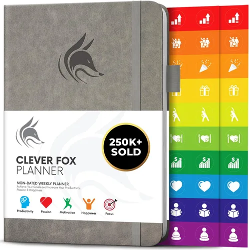 Miniatura 23 de Clever Fox Planificador – Planificador semanal y mensual sin fecha para productividad, gestión del tiempo y objetivos – Diario organizador – A5
