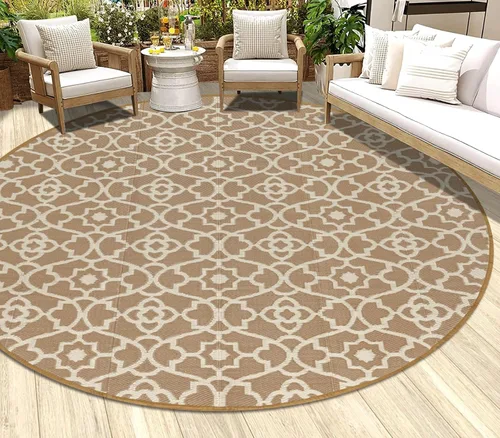 Miniatura 21 de HEBE Alfombra de Exterior Impermeable 6x9, Alfombra de Paja de Plástico Alfombra de Camping, Alfombras de Patio Exterior Reversibles Tapete para RV