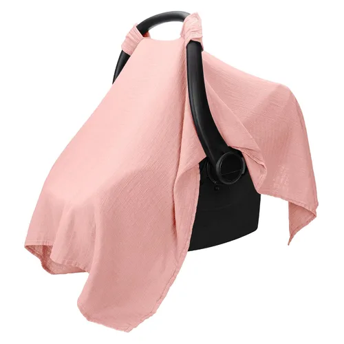 Miniatura 10 de Comfy Cubs Funda para Asiento de Coche de Bebé - Mezcla Suave y Transpirable de Rayón de Bambú y Algodón Muselina - Toldo Ligero para Protección