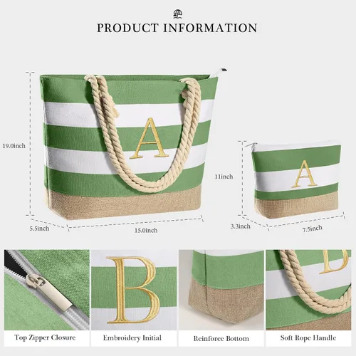 Miniatura 24 de YOOLIFE Bolsas de playa para mujer, bolsa de lona de viaje, bolsa impermeable para piscina, artículos esenciales de viaje, regalos para mujeres