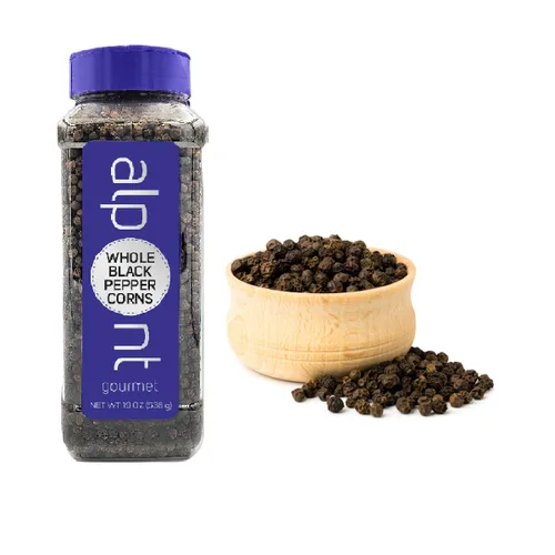 Miniatura 4 de ALPONT GOURMET Whole Black Peppercorns - Whole Peppercorns for Grinder Refill - Ideal for BBQ, Curries, Spice Blend, Meat & Seafood - 2.01oz