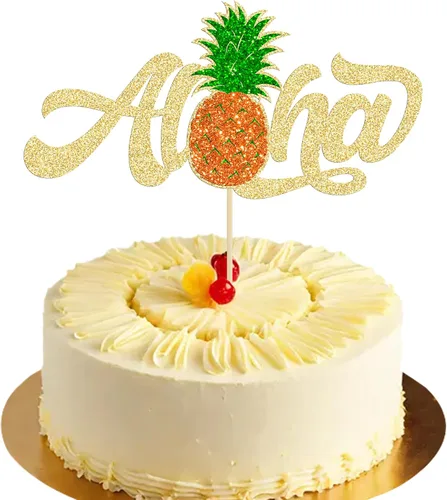 Miniatura 10 de 24 piezas inspiradas en Mo para cupcakes de cumpleaños con purpurina de hoja de palma, flor de moana, decoración de fiesta de cumpleaños hawaiana