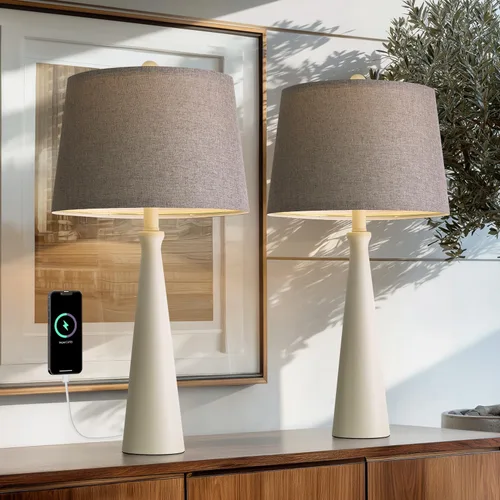 Miniatura 15 de Oneach Lámparas de mesa de 25.75 pulgadas para sala de estar, lámpara de noche regulable de 3 vías, con control táctil regulable de 3 vías, moderna