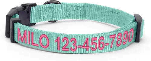 Miniatura 43 de Collar para mascotas Pawtitas, de 6 pies, suave, ajustable, color sólido, de nailon. El collar y arnés a juego para perros y cachorros, se venden