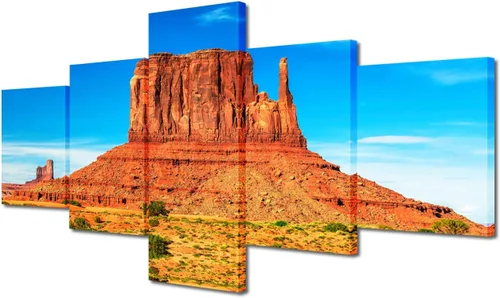 Miniatura 105 de TUMOVO Lienzo decorativo para pared de sala de estar, 5 paneles de naturaleza, Alaska, Estados Unidos, autopista alrededor de montañas, paisaje