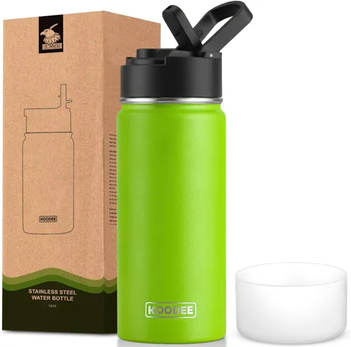 Miniatura 63 de koodee Insulated Water Bottle, 32 oz Stainless Steel Double Wall Vacuum Wide Mouth Sport Bottle with Leakproof Spout Lid (Navy)