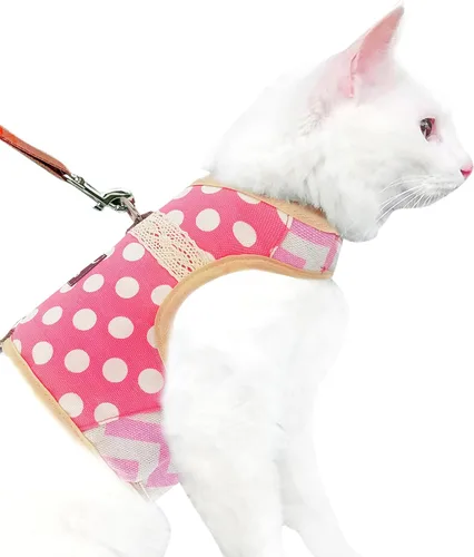 Miniatura 33 de Arnés de gato con correa, ajustable para gatos, chaleco acolchado para gatos, Black Plaid