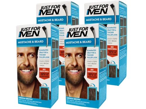 Miniatura 18 de JUST FOR MEN Gel de color para bigote y barba M-45, marrón oscuro 1 cada uno (paquete de 2)