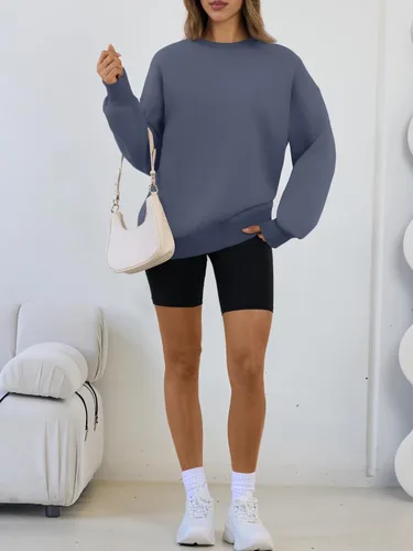 Miniatura 6 de Trendy Queen - Sudaderas para mujer, sudaderas con capucha de gran tamaño, cuello redondo, suéteres cómodos para otoño e invierno, ropa a la moda
