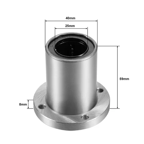 Miniatura 2 de uxcell Rodamientos lineales de brida redonda LM25UU, diámetro de diámetro de 0.984 in, diámetro exterior de 1.575 in, longitud de 2.323 in, 2