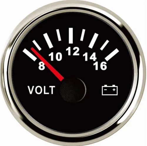 Miniatura 5 de Samdo - Voltímetros de 52 mm, medidores de voltaje, medidores de voltaje universales impermeables 8-16 V para barco, yate, auto, motor, hogar, camión