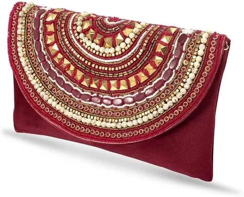 Miniatura 5 de Aheli Bolsos de mano indios para mujer, bolsos de noche hechos a mano para boda, fiesta nupcial