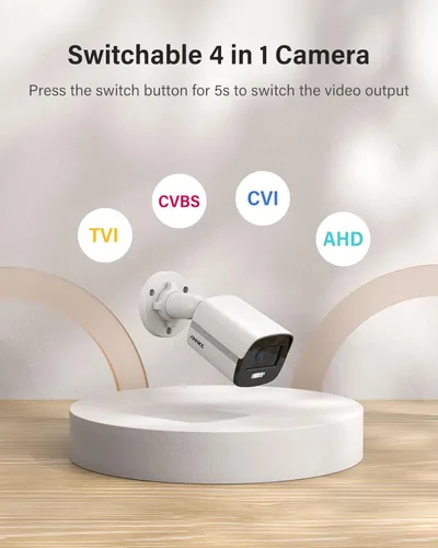 Miniatura 6 de ANNKE Cámara de seguridad 3K con visión nocturna a todo color, cámara de vigilancia CCTV 4 en 1 TVI/AHD/CVI/CVBS con cable con micrófono integrado