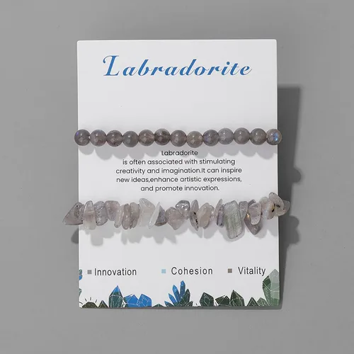 Miniatura 28 de Pulseras de cristal curativo para mujer, 2 pulseras de piedra natural de 0.236 pulgadas, pulseras elásticas de cuentas de cristal hechas a mano