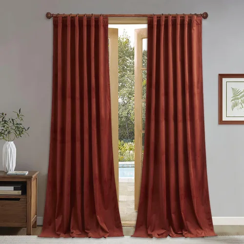 Miniatura 15 de StangH Cortinas de terciopelo súper suaves con pestaña trasera, cortinas azul marino para puerta corredera, decoración de lujo, cortinas opacas