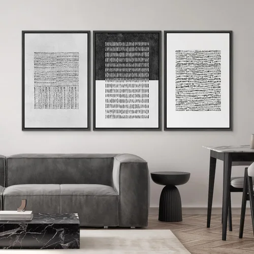 Miniatura 311 de SIGNWIN Lienzo enmarcado para pared, arte con pinceladas de flujo neutro en tonos beige abstractos, ilustraciones, arte moderno, decorativo