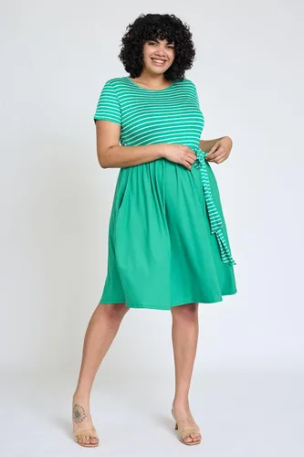 Miniatura 7 de Eloges - Vestido midi de manga corta en contraste para mujer con bolsillos S-3X Plus