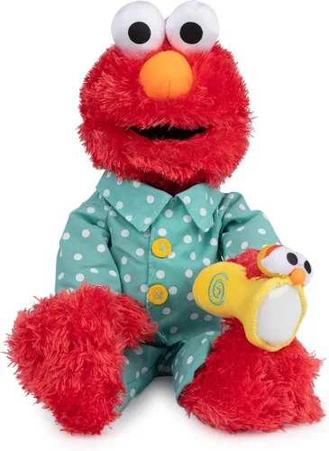 GUND Sesame Street - Peluche oficial de Elmo Muppet Bedtime, juguete de peluche prémium que brilla en la oscuridad para edades de 1 año en adelante,