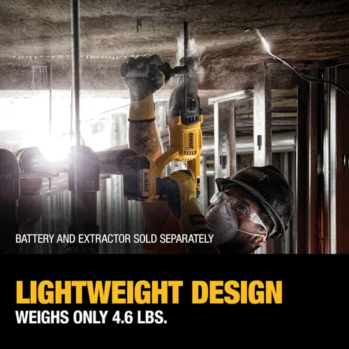 Miniatura 6 de DEWALT Martillo giratorio inalámbrico de 20 V MAX SDS Plus de 1 pulgada con mango en D, solo herramienta desnuda (DCH133B)