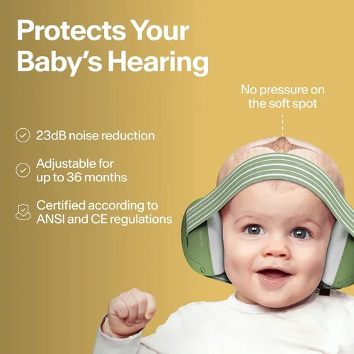 Miniatura 2 de Alpine Muffy Baby - Protección de oídos para bebés y niños pequeños de hasta 36 meses, certificado CE y ANSI, orejeras con reducción de ruido