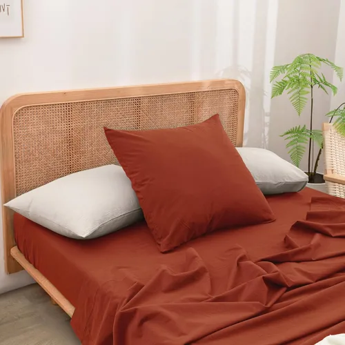 Miniatura 76 de BESTOUCH 100% Algodón Lavado Funda de Almohada para Cabello y Piel, Sensación de Lino, Suave, Cómoda, Transpirable, Juego de 2 Fundas de Almohada