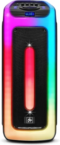 Miniatura 10 de Fisher Altavoces Bluetooth portátiles, altavoces estéreo, sistema inalámbrico Bluetooth, triángulo cuádruple de 6.5 pulgadas, doble potencia máxima