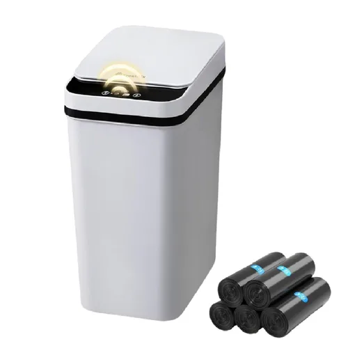 Miniatura 8 de FRESHLIX Cubo de basura para baño, 2.6 galones, con sensor de movimiento automático, sin contacto, impermeable, con tapa, cubo de basura pequeño