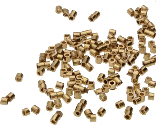 The Beadsmith Cuentas de engarce de tubo, 0.059 x 0.059 in, 100 piezas, color dorado, forma cilíndrica uniforme, sin bordes afilados, diseñadas para