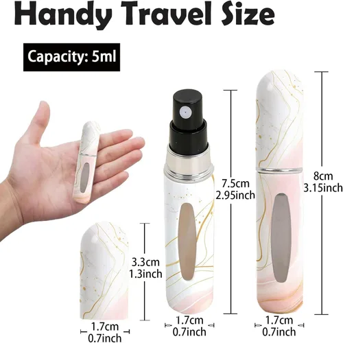 Miniatura 2 de Botellas de perfume atomizador recargable para viaje – Mini rociador portátil a prueba de fugas para colonia y aceites esenciales, botellas