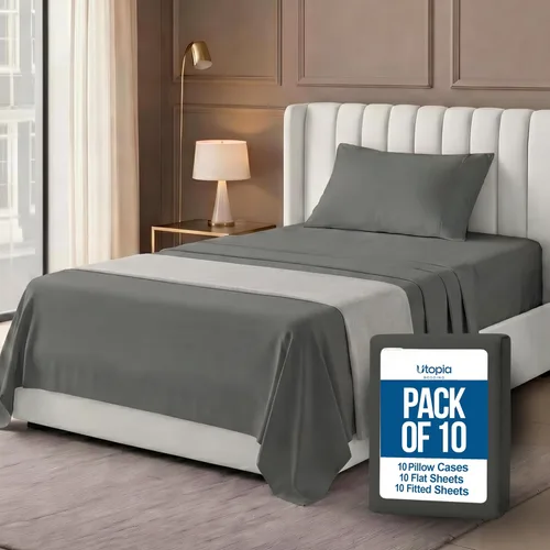 Miniatura 12 de Utopia Bedding Juego de sábanas de tamaño King, paquete a granel de 8 sábanas, microfibra suave cepillada, bolsillos profundos, resistente al