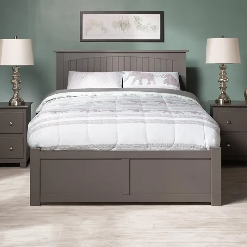 Miniatura 3 de AFI Nantucket - Cama de plataforma tamaño King con estribo y cama nido individual XL en color gris