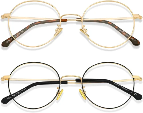 Miniatura 33 de Cyxus Gafas Redondas con Bloqueo de Luz Azul para Hombres y Mujeres, Marco de Alambre, Ultraligeras, Cómodas, para Oficina, Computadora