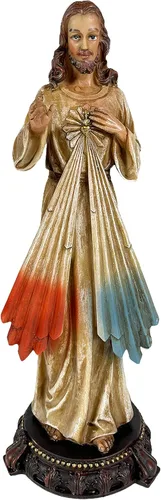 Urbalabs Estatua de Jesucristo Santos Católicos Estatuas Religiosas Figuras religiosas 13 pulgadas Estatua del Sagrado Corazón de Jesús Crucificado