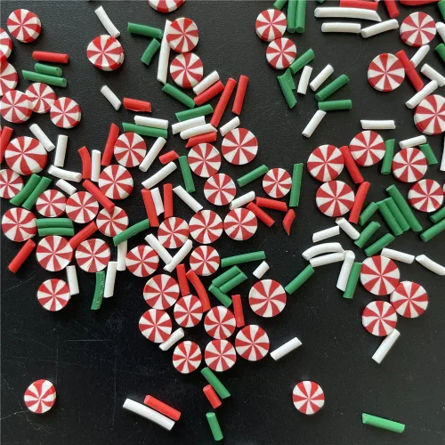 Paquete de 2 onzas/paquete de mezclas de Navidad, suministros de polímero de arcilla suave, decoración de bricolaje para arte de uñas, kit de limo