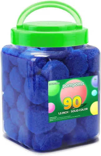 Miniatura 26 de Eppingwin 90 PCS Pompones Multicolores, Pompones Suaves de 1.5 Pulgadas para Manualidades, Colores Surtidos Pompones Grandes para Artes