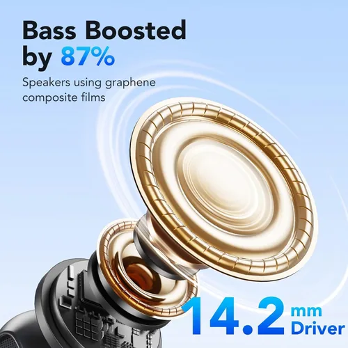 Miniatura 2 de Auriculares inalámbricos, auriculares Bluetooth 5.4, pantalla LED de 50 horas de reproducción, auriculares de graves profundos con 4 micrófonos ENC