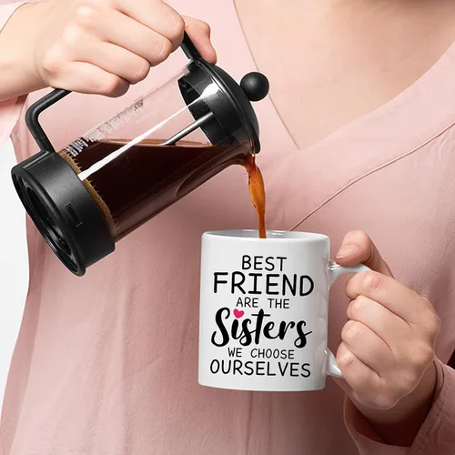 Miniatura 3 de Taza de café con texto en inglés "Best Friends Are The Sisters We Choose Ourselves We Choose Ourselves para mujeres, mejores amigas, taza de café