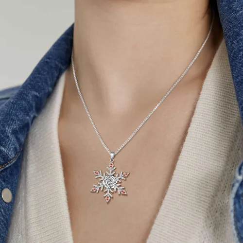 Miniatura 2 de beautlace Collares con forma de árboles de Navidad, colgante de muñeco de nieve de Papá Noel, collar de flor de rosa, joyería de Navidad para mujeres
