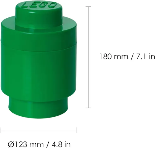 Miniatura 3 de LEGO Caja de almacenamiento Brick 1 Redondo Verde Oscuro