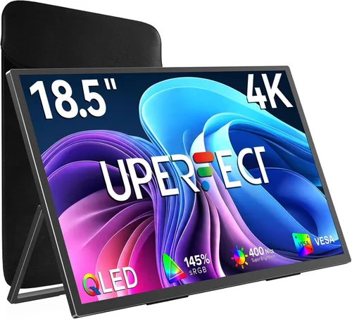 Miniatura 9 de UPERFECT Monitor portátil 4K 120HZ QLED de 17.3 pulgadas Monitor de juegos de 0.1 ms, 500 Nits 3840 * 2160 UHD 100% DCI-P3 USB-C y HDMI