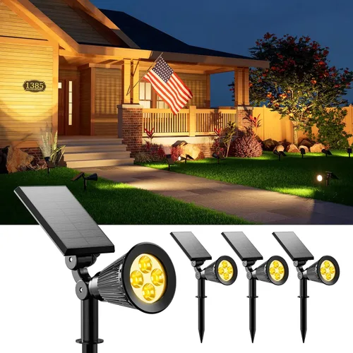 Miniatura 17 de FALOVE Focos Solares para Exteriores Impermeables para Bandera, Palmera, Poste, Letrero, Estatua, Buzón, Reflectores LED Brillantes para Exteriores