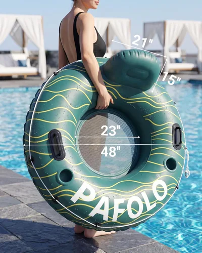 Miniatura 4 de River Tube for Adults, Tube for River Floating, Heavy Duty River Tube for Beach Lake Rafting, River Floats with Mesh Bottom, Puncture-Resistant
