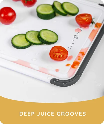 Miniatura 7 de Tabla de cortar para cocina, tabla de cortar de plástico, tabla de cortar apta para lavavajillas con ranuras para jugos para carne, verduras, Negro